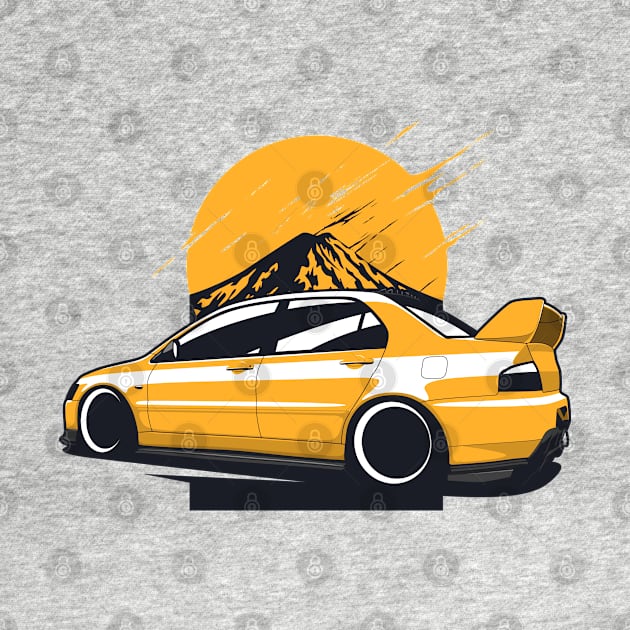 Yellow Lancer EVO 8 by KaroCars